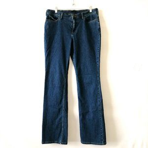 Duluth Treading Womens Blue Mid Rise Stretch Bootcut Denim Jeans Size 14 X 25
